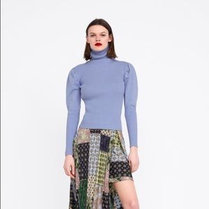 PLEATED PATCHWORK PRINT SKIRT